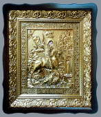 №14472 Георгий Победоносец Св. Вмч. на коне икона малая в ризе 45х38 см