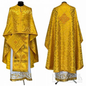 №3723 Облачення грецьке шовкове (парча) жовте, риза на священника, фелон