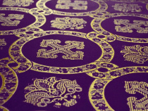 Гефсиманский сад фіолетовий шовк з золотом