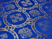 Гефсиманский сад синій шовк з золотом