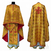 №3734 Облачення грецьке шовкове (парча) жовте, риза на священника, фелон