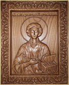 №14932 Икона резная деревянная Пантелеимон Целитель